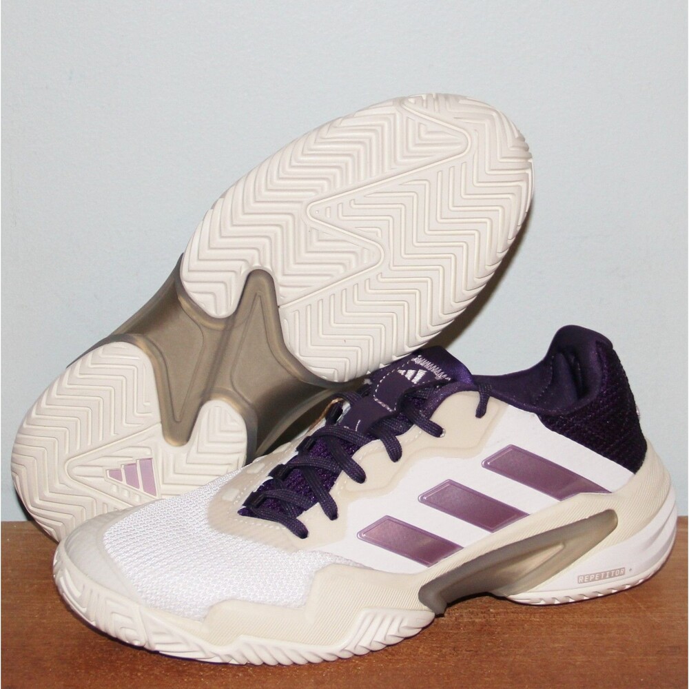 Adidas Barricade 13 Tennis Pickleball Shoes Womens 7 11.5 White Powder Plum